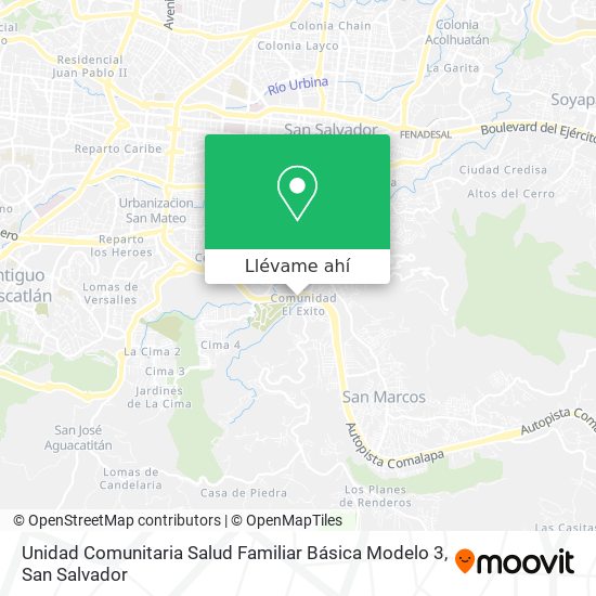 Cómo llegar a Unidad Comunitaria Salud Familiar Básica Modelo 3 en San  Salvador en Autobús?