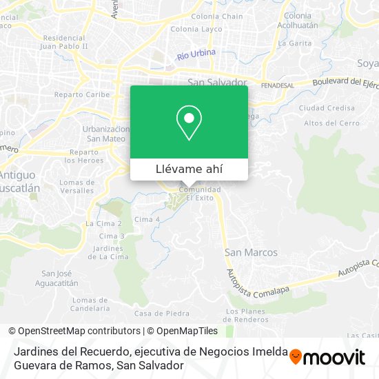 Mapa de Jardines del Recuerdo, ejecutiva de Negocios Imelda Guevara de Ramos