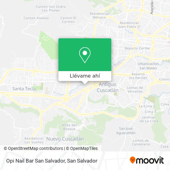 Mapa de Opi Nail Bar San Salvador