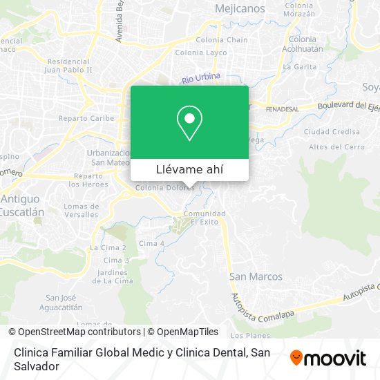 Mapa de Clinica Familiar Global Medic y Clinica Dental