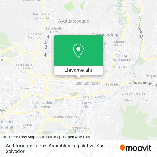 Mapa de Auditorio de la Paz. Asamblea Legislativa