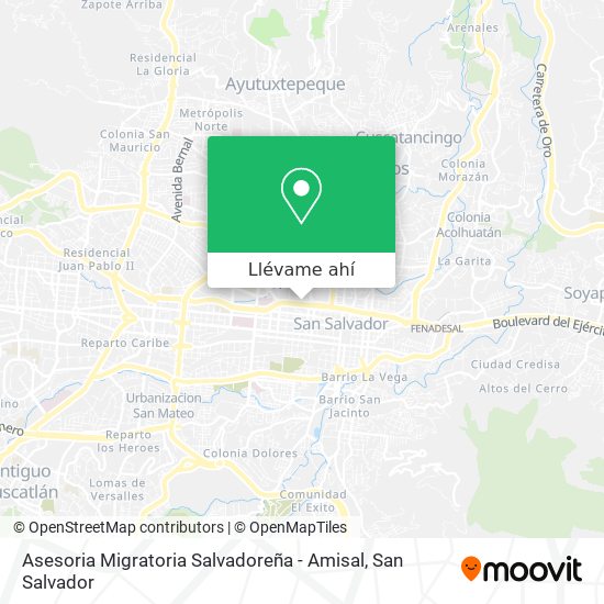 Mapa de Asesoria Migratoria Salvadoreña - Amisal