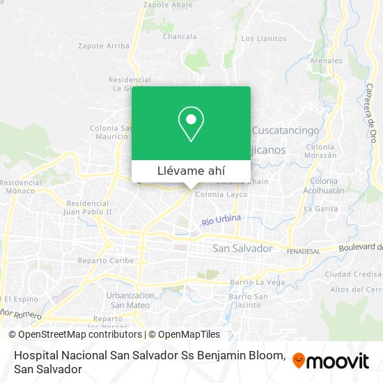 Mapa de Hospital Nacional San Salvador Ss Benjamin Bloom