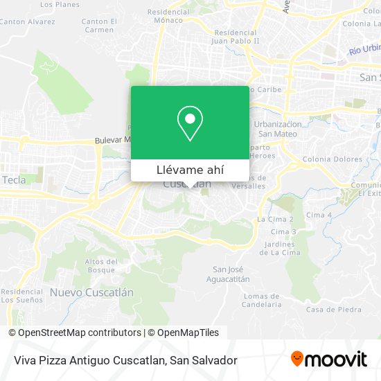 Mapa de Viva Pizza Antiguo Cuscatlan