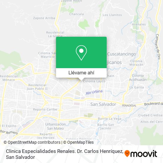 Mapa de Clinica Especialidades Renales. Dr. Carlos Henríquez