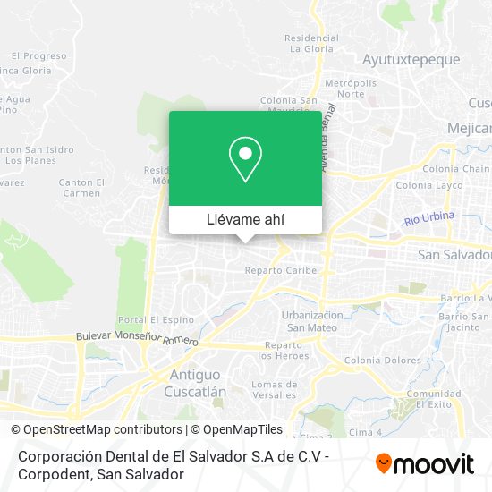 Mapa de Corporación Dental de El Salvador S.A de C.V - Corpodent