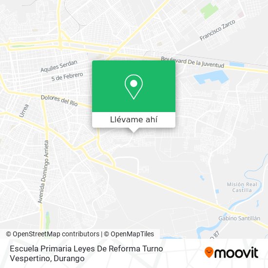 Mapa de Escuela Primaria Leyes De Reforma Turno Vespertino