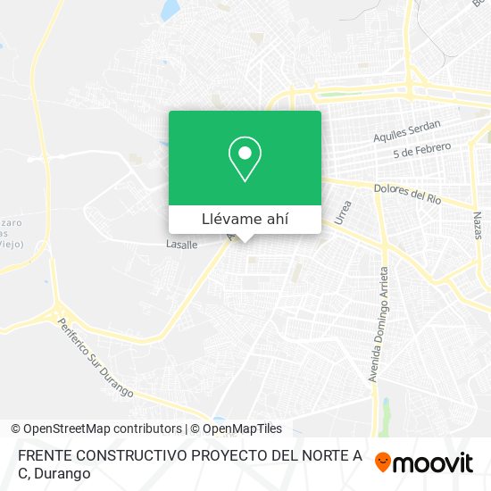 Mapa de FRENTE CONSTRUCTIVO PROYECTO DEL NORTE A C