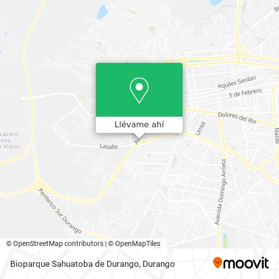 Mapa de Bioparque Sahuatoba de Durango