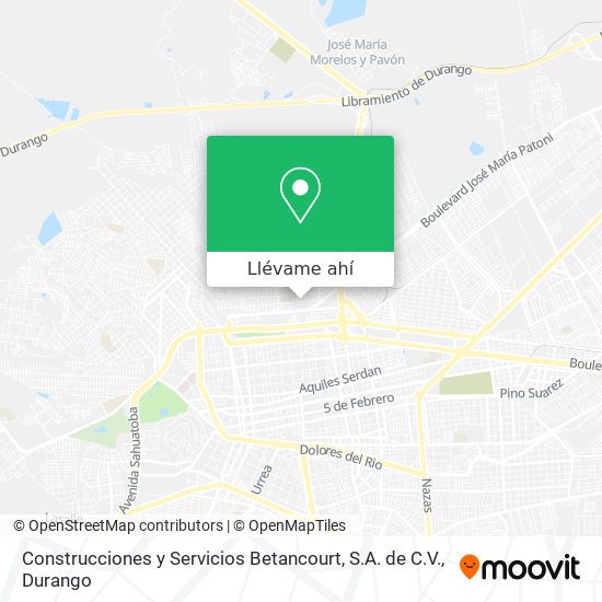 Mapa de Construcciones y Servicios Betancourt, S.A. de C.V.