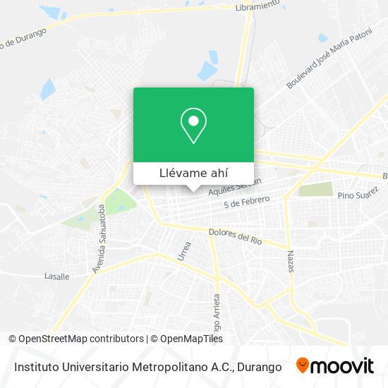 Mapa de Instituto Universitario Metropolitano A.C.