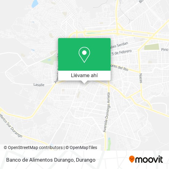 Mapa de Banco de Alimentos Durango