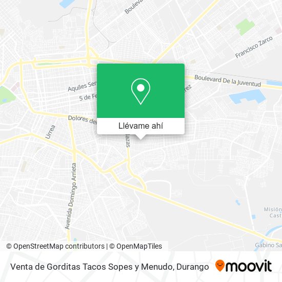 Mapa de Venta de Gorditas Tacos Sopes y Menudo