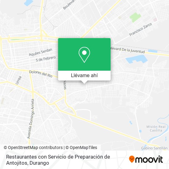 Mapa de Restaurantes con Servicio de Preparación de Antojitos