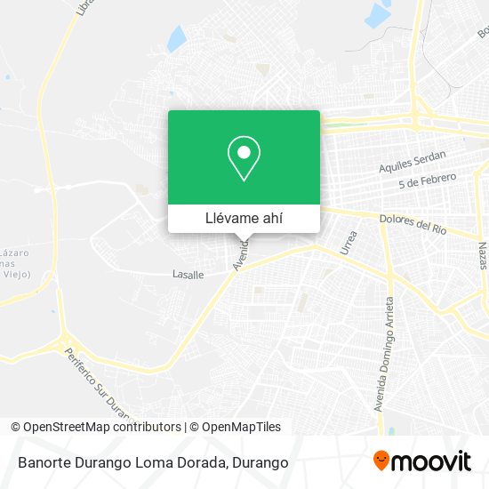 Mapa de Banorte Durango Loma Dorada