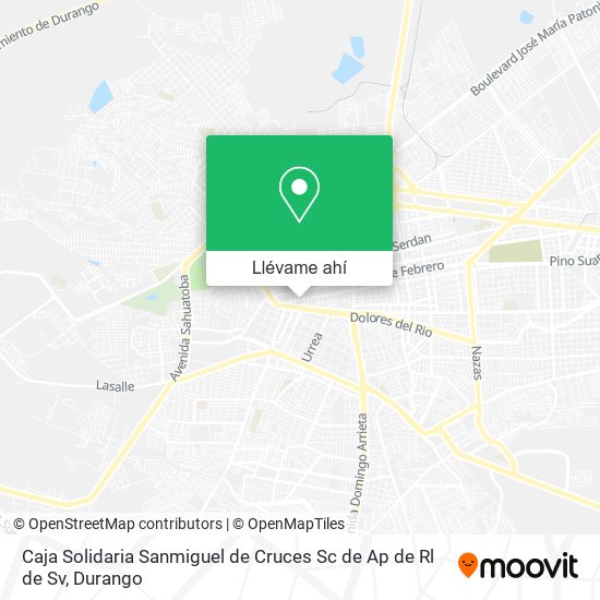 Mapa de Caja Solidaria Sanmiguel de Cruces Sc de Ap de Rl de Sv