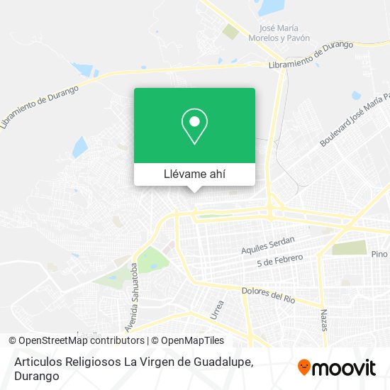 Mapa de Articulos Religiosos La Virgen de Guadalupe