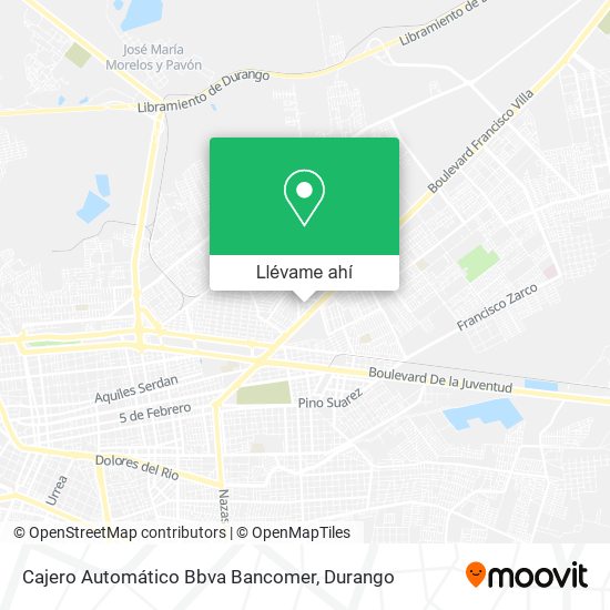 Mapa de Cajero Automático Bbva Bancomer