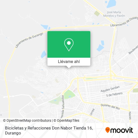 Mapa de Bicicletas y Refacciones Don Nabor Tienda 16