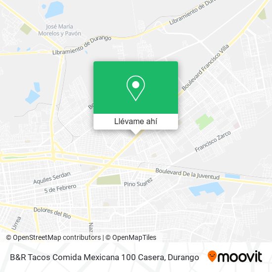 Mapa de B&R Tacos Comida Mexicana 100 Casera