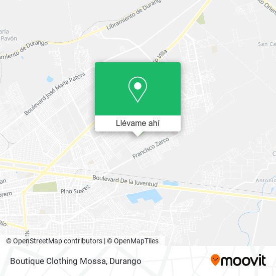 Mapa de Boutique Clothing Mossa