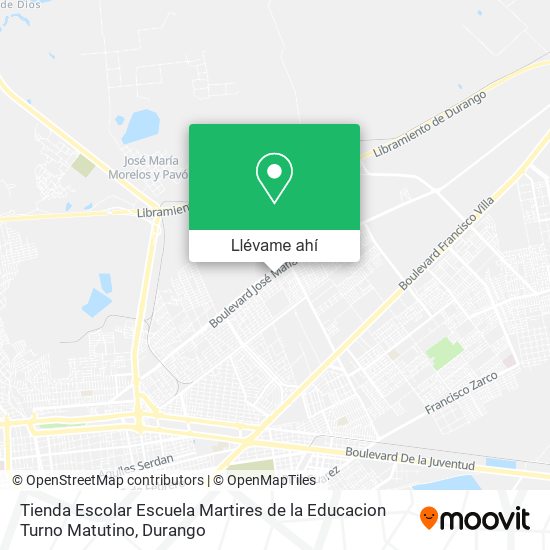 Mapa de Tienda Escolar Escuela Martires de la Educacion Turno Matutino