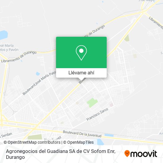 Mapa de Agronegocios del Guadiana SA de CV Sofom Enr