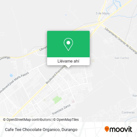 Mapa de Cafe Tee Chocolate Organico