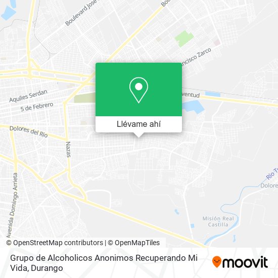 Mapa de Grupo de Alcoholicos Anonimos Recuperando Mi Vida