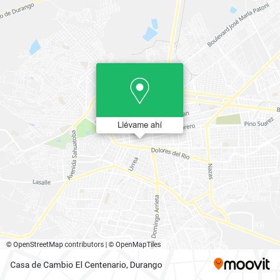 Mapa de Casa de Cambio El Centenario