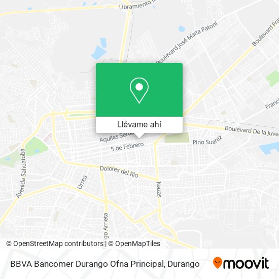 Mapa de BBVA Bancomer Durango Ofna Principal