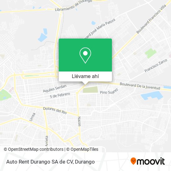 Mapa de Auto Rent Durango SA de CV