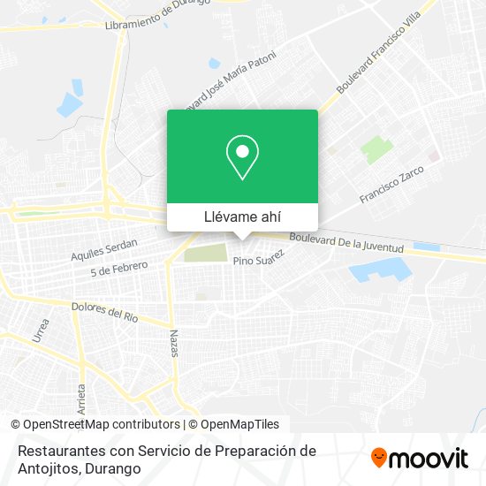 Mapa de Restaurantes con Servicio de Preparación de Antojitos