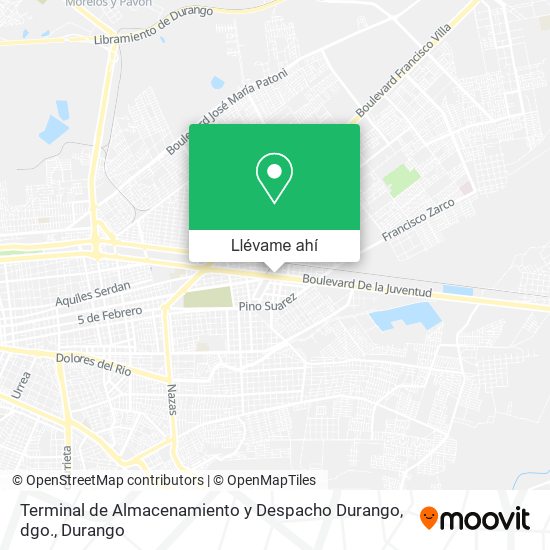 Mapa de Terminal de Almacenamiento y Despacho Durango, dgo.