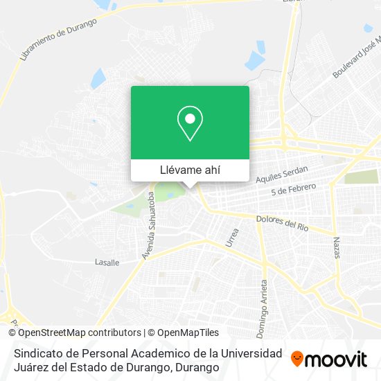 Mapa de Sindicato de Personal Academico de la Universidad Juárez del Estado de Durango