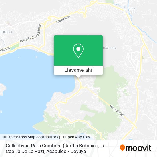 Mapa de Collectivos Para Cumbres (Jardin Botanico, La Capilla De La Paz)