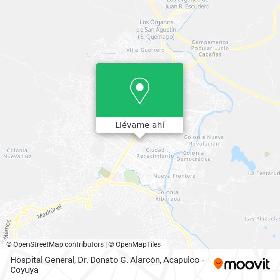 Mapa de Hospital General, Dr. Donato G. Alarcón