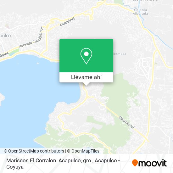 Mapa de Mariscos El Corralon. Acapulco, gro.