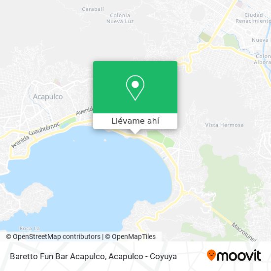 Mapa de Baretto Fun Bar Acapulco