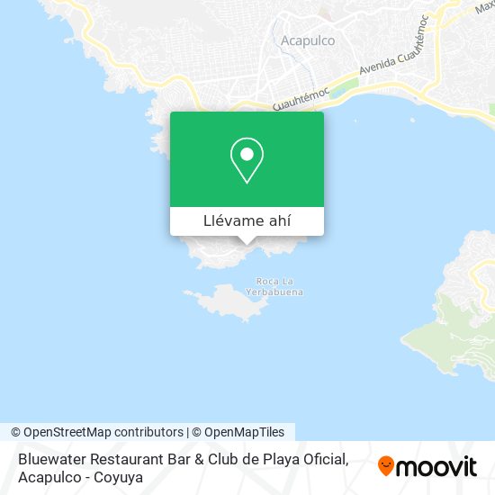 Mapa de Bluewater Restaurant Bar & Club de Playa Oficial