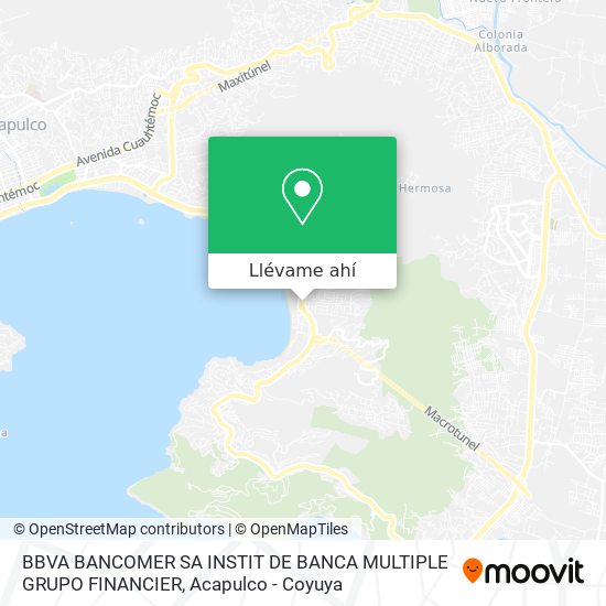 Mapa de BBVA BANCOMER SA INSTIT DE BANCA MULTIPLE GRUPO FINANCIER