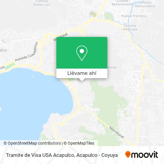 Mapa de Tramite de Visa USA Acapulco