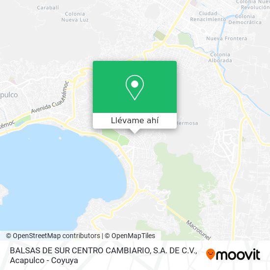 Mapa de BALSAS DE SUR CENTRO CAMBIARIO, S.A. DE C.V.