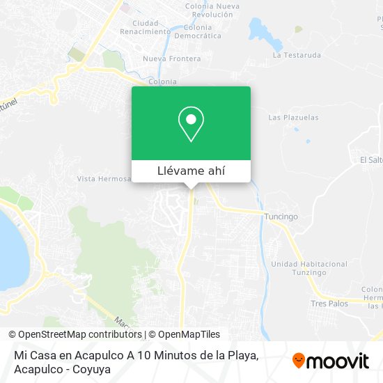 Mapa de Mi Casa en Acapulco A 10 Minutos de la Playa