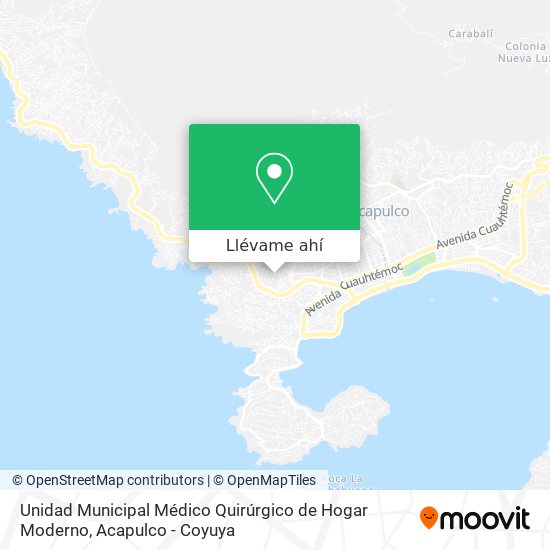 Mapa de Unidad Municipal Médico Quirúrgico de Hogar Moderno