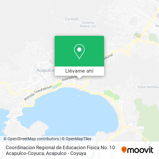 Mapa de Coordinacion Regional de Educacion Fisica No. 10 Acapulco-Coyuca