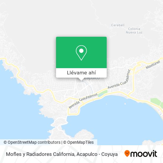 Mapa de Mofles y Radiadores California
