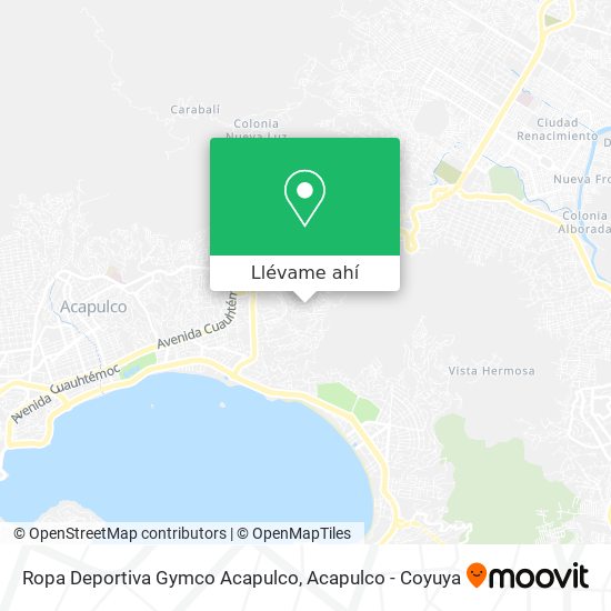 Mapa de Ropa Deportiva Gymco Acapulco