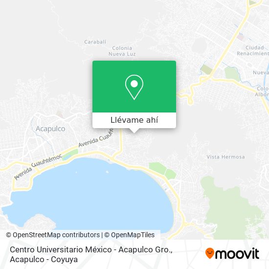 Mapa de Centro Universitario México - Acapulco Gro.