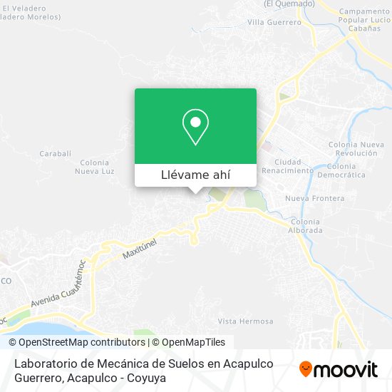 Mapa de Laboratorio de Mecánica de Suelos en Acapulco Guerrero